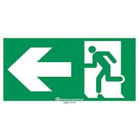 Pictogramme autocollant évacuation avec flèche vers la gauche|Ura-URA956662