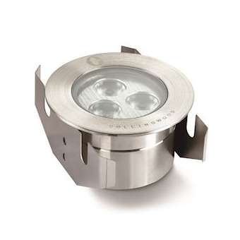 Encastré de sol rond en inox 316 LED 3W, avec un faisceau 38DEG, 2700K, IP68|Collingwood-SLHGL040F27