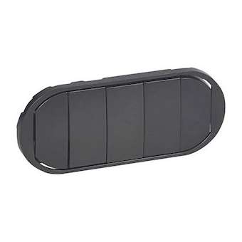 Enjoliveur large Céliane interrupteur/va-et-vient/poussoir 5 commandes -graphite|Legrand-LEG067905
