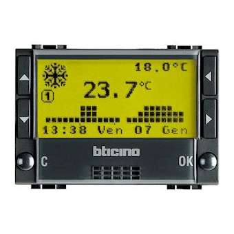Chrono-thermostat encastré Livinglight - Anthracite|Bticino-TICL4451