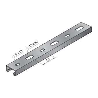 Rail STRUT 41x21x2.50, perforé, longueur 6m, GC|Niedax France-NDX653008