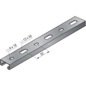 Rail STRUT 41x21x2.50, perforé, longueur 6m, GC|Niedax France-NDX653008