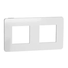 Unica Studio Métal - plaque de finition - Aluminium liseré Anthracite - 2 postes|Schneider Electric-SCHNU280456