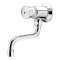 P612 Robinet simple lavabo sur plage temporisé 15s, chaud G1/2 bec tournant