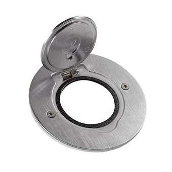 Platine de sol ronde à équiper de mécanisme Mosaic 1 poste - inox brossé|Legrand-LEG089701