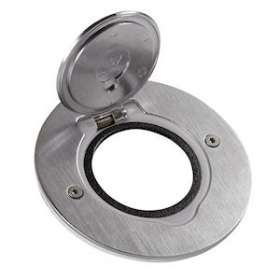 Platine de sol ronde à équiper de mécanisme Mosaic 1 poste - inox brossé|Legrand-LEG089701