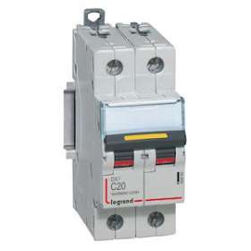 Disjoncteur DX³ 16kA - vis/vis - courant continu - 20A - courbe C - 2 modules|Legrand-LEG409569