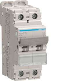Disjoncteur 2P 25kA courbe B - 20A 2 modules|Hager-HAGNQN220
