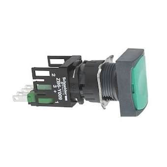 Harmony XB6 - bouton-poussoir - D16mm - à impulsion affleurant - 1F - vert|Schneider Electric-SCHXB6DA31B