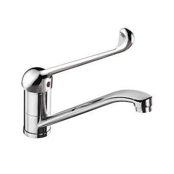 Mitigeur d'évier à bec orientable lisse h140 avec commande au coude|Sanifirst-SAN75637