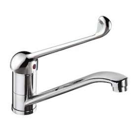 Mitigeur d'évier à bec orientable lisse h140 avec commande au coude|Sanifirst-SAN75637
