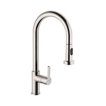 Mitigeur d'évier bec orientable haut manette fil h 195 - douchette extractible|Sanifirst-SAN75624