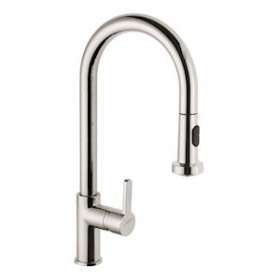Mitigeur d'évier bec orientable haut manette fil h 195 - douchette extractible|Sanifirst-SAN75624