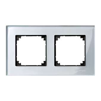 M-Plan Verre Diamant, plaque de finition 2 postes horiz. ou vert. entraxe 71mm|Schneider Electric-SCHMTN4020-3260
