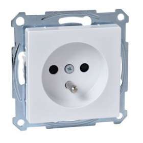 Merten M-Plan - prise 2P+T - NF - borne auto - blanc antimicrobien|Schneider Electric-SCHMTN2500-0325