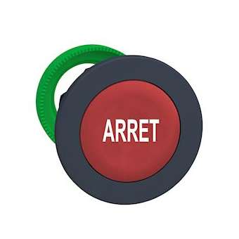 Harmony XB5 - tête bouton poussoir à impulsion - flush - 'ARRET ' - rouge|Schneider Electric-SCHZB5FA433