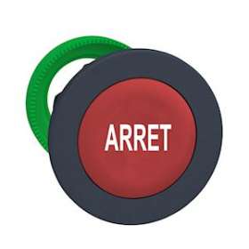 Harmony XB5 - tête bouton poussoir à impulsion - flush - 'ARRET ' - rouge|Schneider Electric-SCHZB5FA433