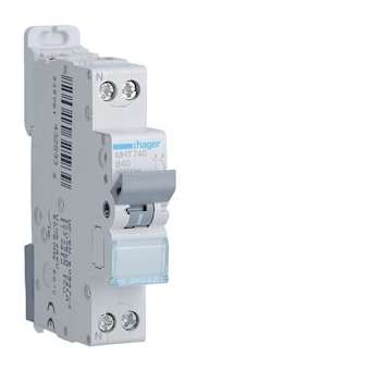 Disjoncteur 1P+N 4.5-6kA courbe B - 40A 1 module|Hager-HAGMHT740