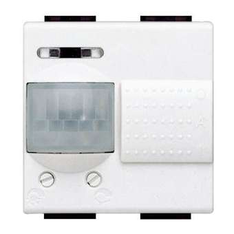 Détecteur 3 fils avec neutre avec dérogation Livinglight 2 modules - Blanc|Bticino-TICN4432