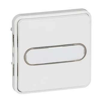 Poussoir NO lum +porte-étiquette Plexo compo IP55 10A -blanc Artic antimicrobien|Legrand-LEG070733