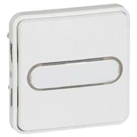 Poussoir NO lum +porte-étiquette Plexo compo IP55 10A -blanc Artic antimicrobien|Legrand-LEG070733
