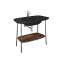 Plural console avec plan céramique, noir mat, étagère en chêne foncé, 99,5 cm