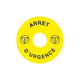 Etiquette arrêt d'urgence adhésive Diam. 60 mm|Cembre-CMB204500-F