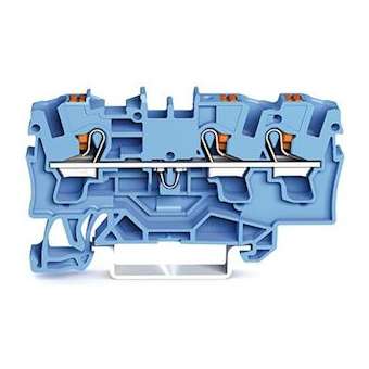 Borne de passage pour 3 conducteurs avec poussoir 4mm², bleu|Wago contact-WAG2204-1304