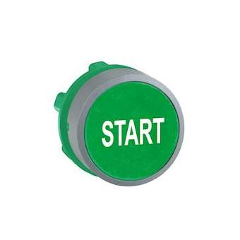Harmony XB5 - tête de bouton poussoir - D22 - col grise - marqué 'START' - vert|Schneider Electric-SCHZB5AA333C0