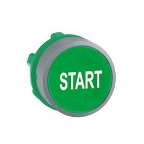 Harmony XB5 - tête de bouton poussoir - D22 - col grise - marqué 'START' - vert|Schneider Electric-SCHZB5AA333C0