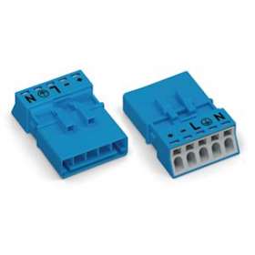 Connecteur mâle 5 pôles sans décharge de traction / Bleu|Wago contact-WAG890-1115