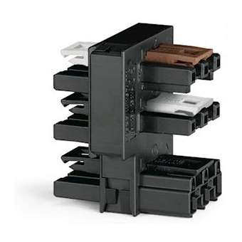 Distributeur pour simple et double allumage 3 pôles / Noir|Wago contact-WAG770-637