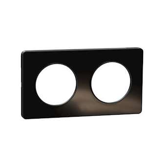 Odace Touch, plaque Miroir brillant fumé avec liseré Anth. 2postes entraxe 71mm|Schneider Electric-SCHS540804K1