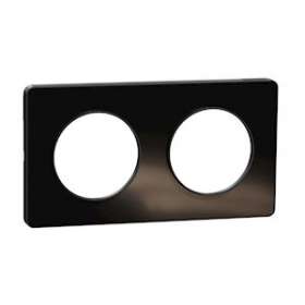 Odace Touch, plaque Miroir brillant fumé avec liseré Anth. 2postes entraxe 71mm|Schneider Electric-SCHS540804K1