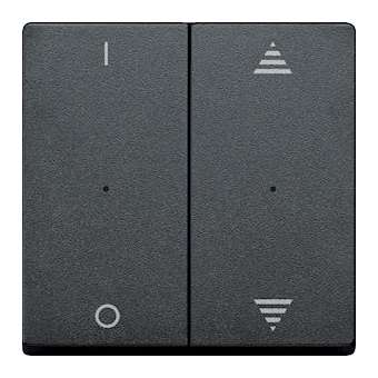 KNX M-Plan - enjoliv. pr commande double - marquage I/O+dble flèche - anthra.|Schneider Electric-SCHMTN625614