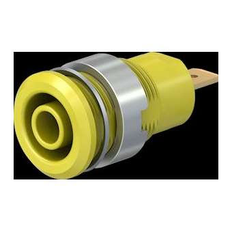 Douille 4 mm de sécurité jaune|Staubli-TTT23300024