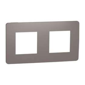 Unica Studio Color - plaque de finition - Chocolat liseré Blanc - 2 postes|Schneider Electric-SCHNU280416