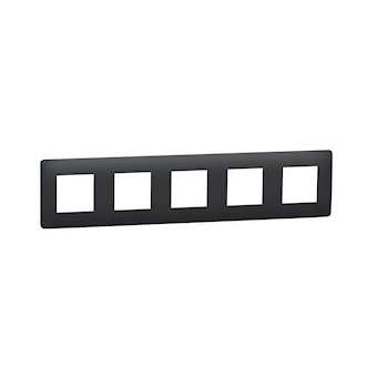 Unica Studio - plaque de finition - Anthracite - 5 postes|Schneider Electric-SCHNU201054