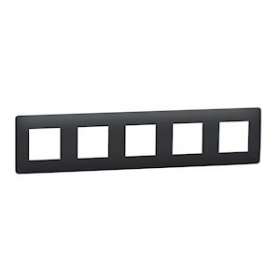 Unica Studio - plaque de finition - Anthracite - 5 postes|Schneider Electric-SCHNU201054