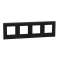 Unica Pure - plaque de finition - Givre noir liseré Anthracite - 4 postes