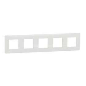 Unica Studio - plaque de finition - Blanc - 5 postes|Schneider Electric-SCHNU201018