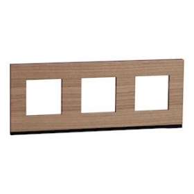 Unica Pure - plaque de finition - Chêne liseré Anthracite - 3 postes|Schneider Electric-SCHNU600684