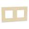 Unica Pure - plaque de finition - Bois nordique liseré Blanc - 2 postes