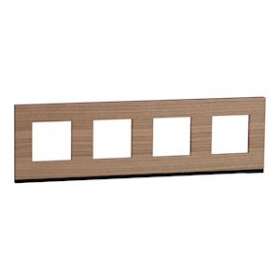 Unica Pure - plaque de finition - Chêne liseré Anthracite - 4 postes|Schneider Electric-SCHNU600884