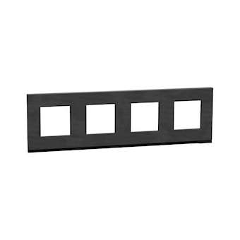 Unica Pure - plaque de finition - Ardoise liseré Anthracite - 4 postes|Schneider Electric-SCHNU600887