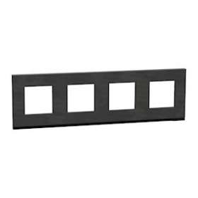 Unica Pure - plaque de finition - Ardoise liseré Anthracite - 4 postes|Schneider Electric-SCHNU600887