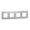 Unica Studio - plaque de finition - Alu - 4 postes