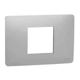 Unica Studio - plaque de finition - Alu - 2 modules|Schneider Electric-SCHNU210230