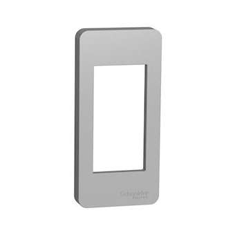Unica - plaque de finition étroite - Alu - 1 module|Schneider Electric-SCHNU200130
