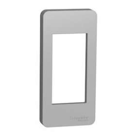 Unica - plaque de finition étroite - Alu - 1 module|Schneider Electric-SCHNU200130
